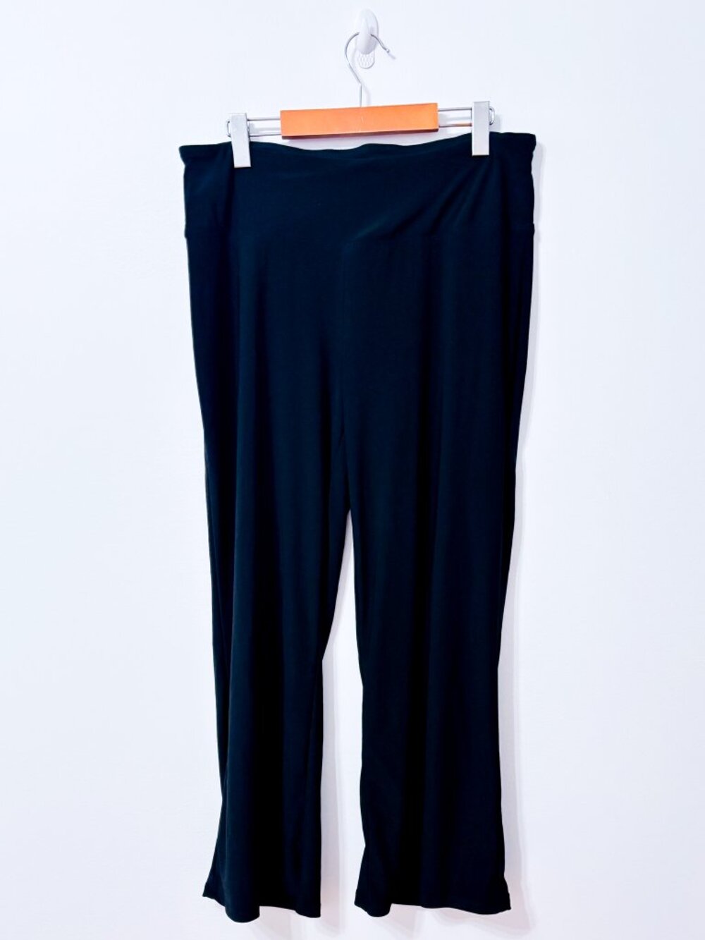 CAZZA PETITE Black Flowy Wide Leg Stretch Pull-On Pants Size 14P